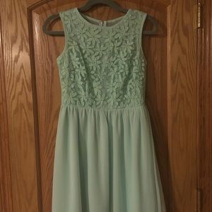 A-Line Mint Chiffon Dress